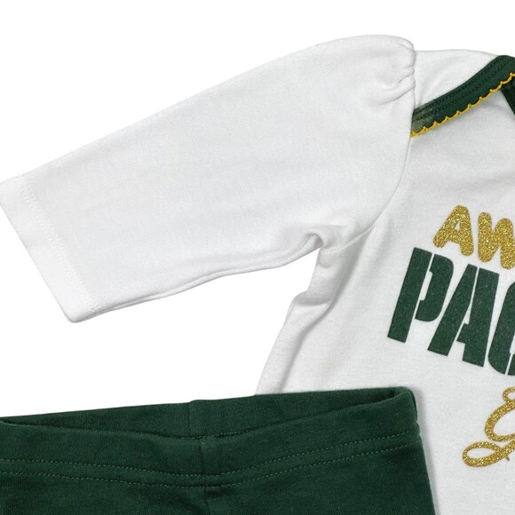 NFL Green Bay Packers Baby Girl Onesie Pants Hat Set 0-3 Months - Picture 9 of 10
